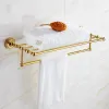 ZGRK Bathroom Accessories Solid Brass Golden Toilet Paper Holder Towel Rack Tissue Holder bathroom fixtures Bath Hardware Set