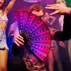 LED RAVE TOY CONCHAREBLEABLE Glow Folding Fanled Fan Dancing Light Fans Foldble Hand Fanfor Music Festival DJ Bar Club Neon Party Rave Night 240410
