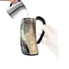 Becher Horn trinken Tasse rustikaler Wasser Bier Becher Whisky mit Griff Vintage Viking Kaffee