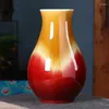 Vases Ceramic Antique Lang Red Vase Chinese Living Room Flower Arrangement Home Decorations Hallway Curio Shelf Ornaments