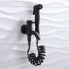 Brass Bidets Toilet Sprayer Faucet Black Bathroom Bidet Hygienic Shower Toilet Portable Sprayer Handheld Anal Shower Set