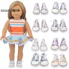 16 styles 7cm canvas poupées chaussures vêtements de poupée de poupée