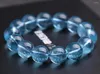 Pedras preciosas soltas R120-R144 Yuemannhong Natural Aquamarine Bracelet Blue Gem Crystal Beads