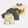 T-shirts 2024 Summer Kids T-shirt Full of Tiger Print Boys Tee Short Sleeve O-neck Girls Shirt Childrens Base Tops 240410