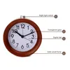 Round Wooden Desktop Alarm Clock with Night Light Creative Simple Design Table Timing Equipment Digital Room Home Decor