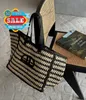 Logo-embossed woven straw tote bag Designers shoulder bags large capacity Casual beach bags big Size shopping totes letters outdoor hobos handbag women men Chains