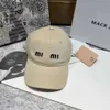 Mui Mui Cap Designer Miui Bagカップルレジャーアウトドア外出サンシェードと日焼け止めの手紙ダック舌帽子ホワイトハット105