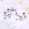 100 Stücke 304 Edelstahl-Durchloch-Stahlkugeln mit mehreren Spezifikationen Massive lose Perlen mit Löcherschnurperlen und runden Perlenschmuckzubehör