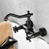 Küche kurz drehbar 360 Badezimmer Badewanne Wasserhahn Torneira Wandhalterung Öl gerieben schwarze Bronze -Becken Waschbecken Wasserhahnmixer TAP B3215