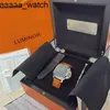 Factory Panerass Watch Luxury Super 44mm Black Face Orange Dial Strap p Mechanical Hand-winding Movement Fashion Mens With7cb9