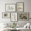 Spring Scenery Gallery Wall Art Painting Light Neutral Print Tree Sketch Tekening Landschap Landschap Canvas Poster Cottage Decor