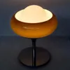 Bordslampor nordiskt ägg tårta japansk stil lampa brun retro krämig vit lampskärm järn botten sovrum sovrum dekoration309q