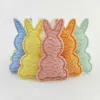 60Pcs 2.8x5CM Rabbit Padded Appliques For Clothes Hat Sewing Supplies DIY Headwear Hair Clip Bow Decor Patches