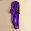 Kvinnors kostymer Blazers 2020 Autumn Women's Purple Simple Blazer Work Office Ladies Suit Blazer Coat Fashionable Professional Suit and Single Blazer C240410