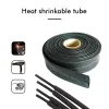 1 m/5 m svart termoresistant värme krympa rörtråd kabelhylsa värme krymper slang isolerad ärmtrådskontaktskydd