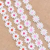 3yards 2,5 cm breite Farbe kleine Gänseblümchenblumen -Spitzenbänder Polyester Spitze gesticktes Zähne Stoff nähen handgefertigte Accessoires