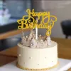 10pcs scintiller la lettre de joyeux anniversaire gâteau topper scintillante en papier cupcake topper pour les enfants fête d'anniversaire baby shower desert décor