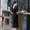 2021 Koronka jesień/zima floret na ulepszenie mamy Old Shanghai Bankiet Cheongsam sukienka