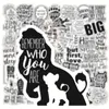 10/30/50PCS Black White Motivational Phrases Sticker Inspirational Life Quotes Stickers DIY Laptop Scrapbooking Graffiti Decals