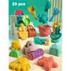 子供向けサマービーチのおもちゃ動物モデル海辺のビーチおもちゃ掘削砂ツールとシャベルウォーターゲームプレイスイミングバスおもちゃ240403