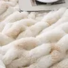 Battillo Luxury Faux Fur Blanke Thrown Cover Litt Plaid Fur Hiver Hiver épaisse couverture floue pour canapé couverture de fourrure double face