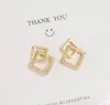 DIWENFU 100 14K Diamond Jewelry Stud for Women Bohemia Engagement Irregular Aros Mujer Oreja 14 K Gold Earring Box4047106