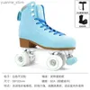 Встроенные роликовые коньки высококачественные меховые кожаные синие роликовые коньки обувь для патинов для взрослых мужчин Женщины Quad 4 колес