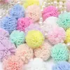 25 mm Corea Ballo in pizzo Garza fai da te Pompoms Flower Pompom Craft Mesh Pendente in tulle per le forcine che producono gioielli accessori