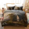 Oljemålning Däcke täcker van Gogh Starry Night Print Bedding Set Microfiber Quilt Cover Queen/King/Full/Twin for Kids Women Boy