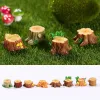 Mini Baumstumpf Miniatur Figur Hausharz Statue Mikro Landschaft Fairy Gartenhandwerk Puppenhaus Ornament Home Dekoration