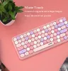 Toetsenborden ajazz 308i roze toetsenbord voor tablets iPad mobiele telefoons mini 84Key retro ronde keycaps bluetoothcompatibel toetsenbord