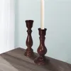 Wooden Vintage Candlestick Holder Classic Handmade Craft Candlesticks Candle Holder Home Wedding Party Table Decoration