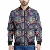 Herrenjacken Buddha Statue Mandala Print Bomber Jacke 3D Langarm Sweatshirt Cool Street Übergroße Reißverschlussmantel