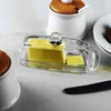 Płytki prostokątny lodówka Uchwyt do masła do przechowywania ciasto ciasto chleb owocowy pojemnik na stek sałatkę biszkoptowa taca z pokrywką