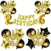 Oro nero 0 1 2 3 4 5 6 7 8 9 Numero corona palloncini per bambini adulti per adulti decorazioni per feste di compleanno forniture gonfiabili giocattoli per bambini