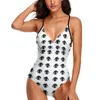 Damskie stroje kąpielowe Niebieskie oczy Swimsuit Oko obserwowanie modnego jednego kawałka druku bodysuit żeńska push up kostium kąpielowy seksowne wysoko wycięte odzież plażowa