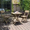 Balcone en bois massif lointain Table pliante courteard extérieur antiseptique art du bois de la nature