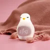 C2シリコンLEDナイトライト目覚まし時計デジタルキッズ睡眠USB充電式バッテリー照明のかわいいペンギンナイトランプ