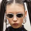 Sonnenbrille Frauen Y2K mit Schlangen Mode Vintage Oval Women Shades Eyewear Retro Design UV400 Unisex Sonnenbrille