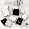 7Size DIY Handmade Jewelry Box Classic Black White Style Gift Packaging Paper Case Small Fresh Necklace Earrings Set Jewelry Box