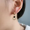 Hoop -Ohrringe 925 Sterling Silber Kristall Blume Geometrischer Anhänger für Frauen koreanische Ohrring Fashion Party Schmuck