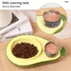 690ml Pet Cat Double Bowls Avocado Shape Cats Dogs Feeder Drinker Water Bowl Dish Elevated Feeding Food Feeders Cat Dog Supplies