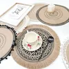 Creatieve mandala ronde placemat boho geweven macrame fringe tassels tafel mat hittebestendig kopplaat coaster decor