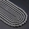 Chains 2 2.5 3 4 5 6 7mm Twisted Rope Chain Link For Men Women Silver Color Stainless Steel Necklace Wholesale 20/22/24inch LKNM132