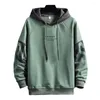 Herrtröjor Pullover Sweatshirt Stretchy Winter Hooded Plush Foder Men Letter Print Skin Touch Streetwear