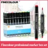 Finecolour EF102 Professional Art Markers Soft Brush Standard 24/36/48/60/72 Colors Double Heads Markers Pen Alcoholic Oily