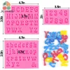 Moules de lettres de 3pcs pour les fraises recouvertes de chocolat en silicone en majuscules en mire en miruité alphabet moule fondant pour fabriquer des bonbons