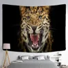 Snow Leopard Tapestry Wall Hanging Animal Psychedelic Mystery Dormitory Living Room Background Cloth Decor