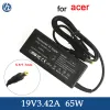 Adaptateur AC adaptateur 19V 3.42A 65W Charger d'ordinateur portable pour Acer Aspire E5 E15 E5575 E5575G E557533BM E557552JF E557574XA E5575G53VG