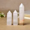 1pc Natural Crystal Point Afghan White Jade Healing Obelisk Quartz Wand Ornament for Home Decor Reiki Energy Stone Pyramid gift